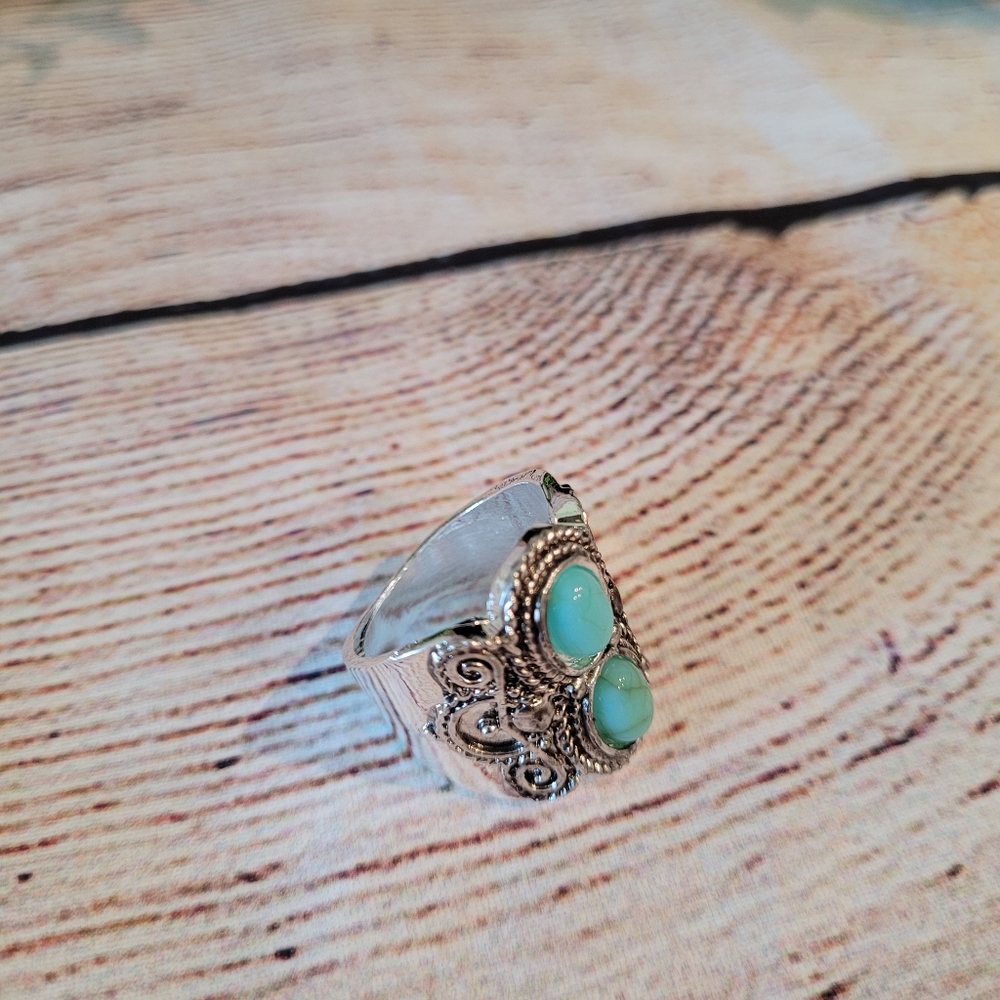Bohemian Turquoise Silver Ring✨️ - Picture 11 of 12